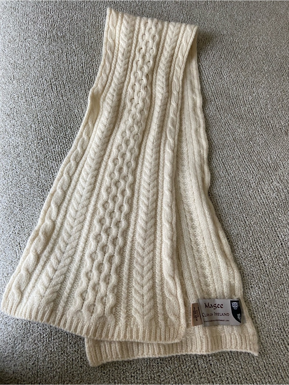 Aran Sweater Market 100% Merino Wool Scarf